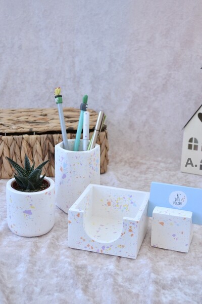 Bi' Dolu Dükkan مجموعة مكتب تيرازو مكونة من خمس قطع| حامل القلم الهندسي حامل ...