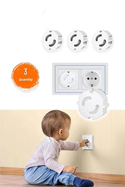 COZY SENSE Outlet Protector Cover 3 Pieces Child Lock Outlet Covering Device Drawer Cabinet Lock Plug Protector Clip