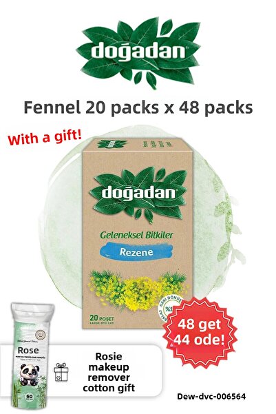 Doğadan شاي نباتي من الشمر اشترِ 48 واحصل على 44 مجانًا، مع هدية روزي