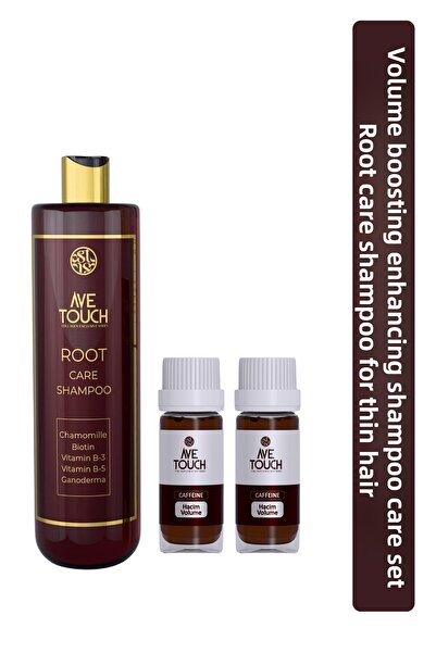 AVE TOUCH Root Care Shampoo + Caffein / Fine String Hair Volumizing Elixir Set