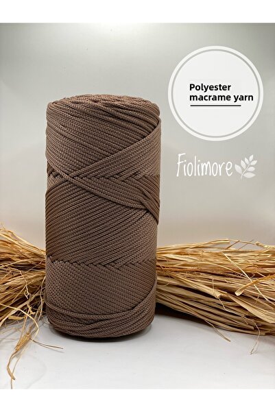 Fiolimore خيط مكرامية من البوليستر (200 جرام - 230 متر) رقم: 4 خيط للحقائب خي...