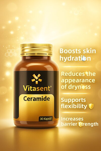 VİTASENT Ceramide 30 Capsules - Food Supplement to Strengthen the Skin Barrier - Ceramide