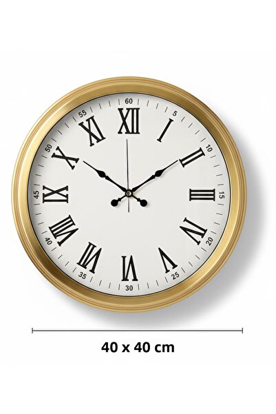 Butik Saat Ceas de perete din metal de culoare aurie |   40 cm |   Ceasuri Boutique