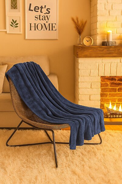 LOYA Navy Blue Home Wellsoft Tv Blanket
