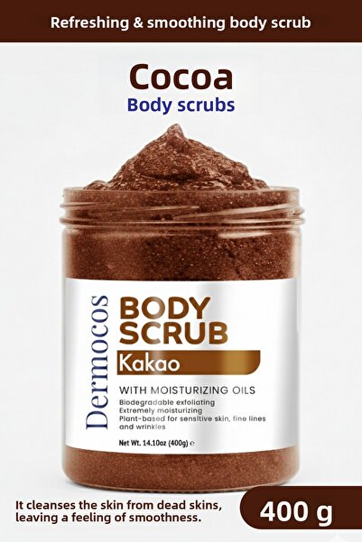 Dermocos مقشر الجسم بالكاكاو 400 جرام - مقشر للجسم بالملح يعمل على تنقية البش...