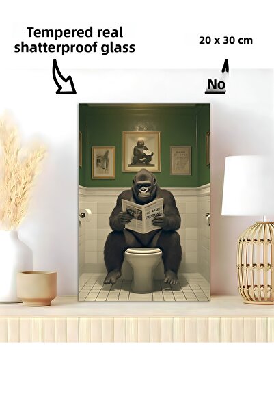 Harikabirev TABLA DE BAIEȚĂ TABLA DE STICLA GORILĂ FAȚĂ DE TOALETĂ PENTRU BAI...