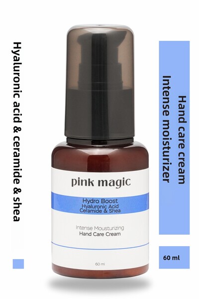 pink magic كريم مرطب مكثف للعناية باليدين - حمض الهيالورونيك، سيراميد، الشيا