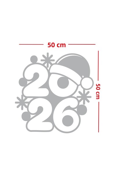 MIGNATIS 2026 New Year Glass Sticker with Christmas Hat – New Year Decal with Fun Winter Figures