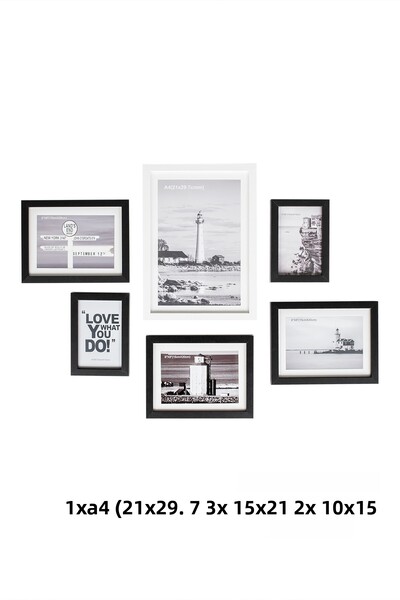 Porsima Colorful Wooden Modern Decorative 6 Piece Photo Frame Table Wall Photo Frame