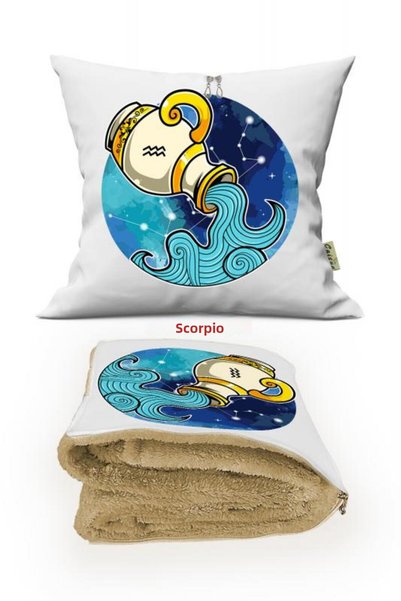 Generic Brand Aquarius Printed TV Blanket Optional Pillow & Throw Pillow 110x...