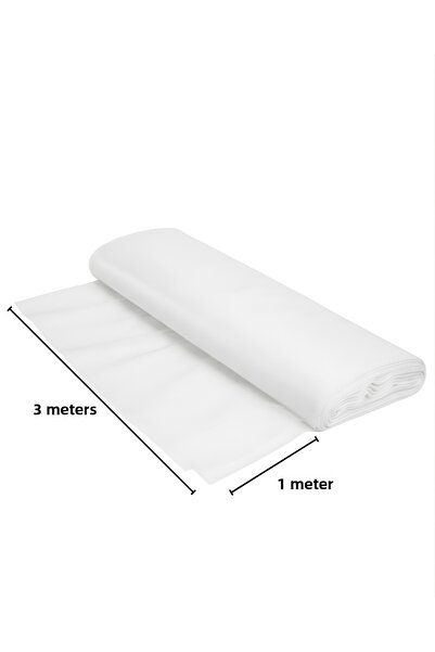 Organizasyon Pazarı White Crystal Tulle Fabric 1 Meter X 3 Meters Decorative Tulle Backdrop Table Background Ornament Tulle Party Fabric