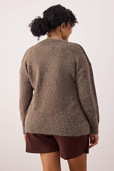 Trendyol Curve Wardrobe Essentials Mink Alpaca Wool Blended Premium Yarn Knitwear Sweater Tbbaw26An00051
