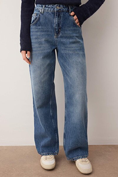 Trendyol Collection Dark Blue Low Waist Straight Baggy Jeans Twoaw26Je00129