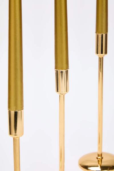 TRENDYOLMİLLA HOME 3-Piece Gold Metal Candlestick Tphaw26Sm00001