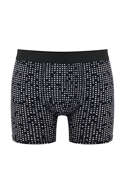 Trendyol Collection Black Patterned-Solid Mix 3-Pack Cotton Lycra Boxer Tmnaw26Bx00000