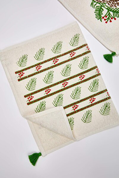 TRENDYOLMİLLA HOME 2-Piece New Year Themed Tassel Detailed Face Towel Tphaw26Hvl00003