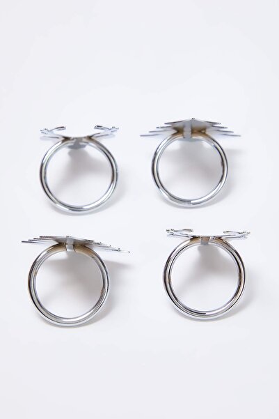 TRENDYOLMİLLA HOME Christmas Themed 2-Piece Tree & 2-Piece Deer Silver Color Napkin Holder Tphaw26Pc00000