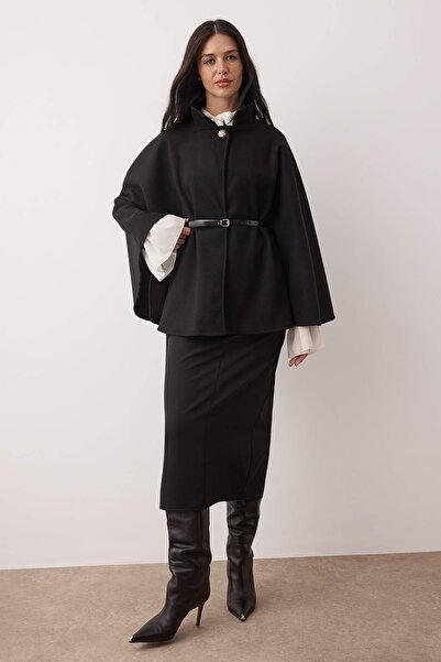 Trendyol Modest Schwarze Regular Cashmere Einfache Strickware TCTAW26UK00003