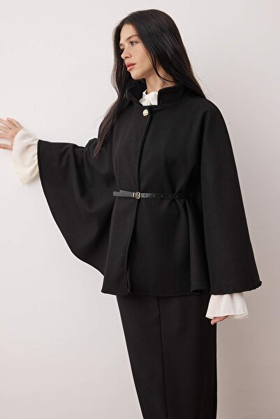 Trendyol Modest Schwarze Regular Cashmere Einfache Strickware TCTAW26UK00003