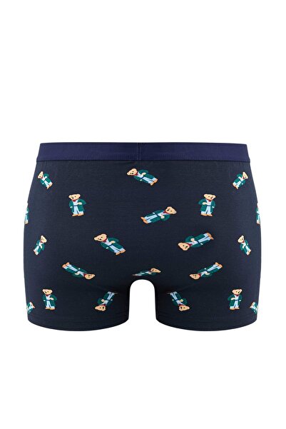 Trendyol Collection Πολύχρωμο πακέτο 3 τεμαχίων με στάμπα αρκούδας-απλό ελαστικό βαμβακερό μπόξερ TMNSS25BX00008