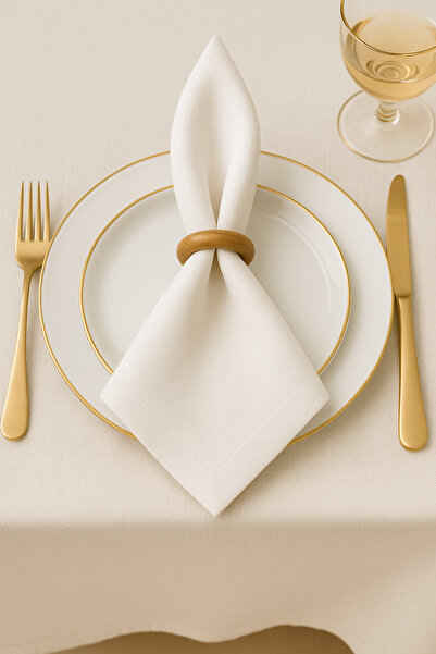 Flea Market 8'li Set Ahşap Sunum Doğal, Peçetelik, Halka Peçete Yüzüğü - Düğün Davet Organizasyon, Event