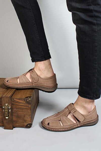 FAST STEP Hakiki Deri Erkek Klasik Sandalet 662MA119B