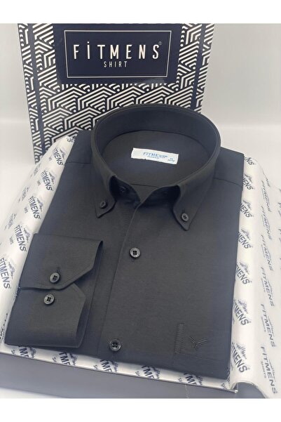Fitmens قميص رجالي كلاسيكي بأكمام طويلة وياقة قطنية وأزرار مع علبة هدايا سهلة...
