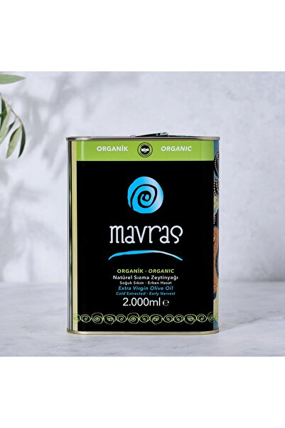 Mavras Organik Natürel Sızma Zeytinyağı 2 Lt - Soğuk Sıkım, Erken Hasat