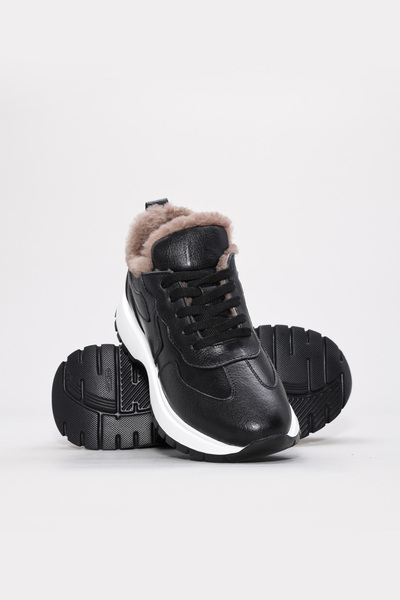 FAST STEP Жіночі повсякденні туфлі з натуральною шкірою та хутром 136KZA502-2