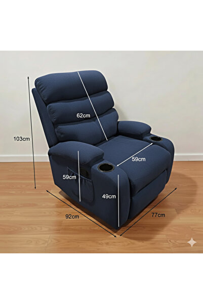 NZONE STORE Blue Rocking and Swivel Recliner Chair - Comfortable and Luxurious Design