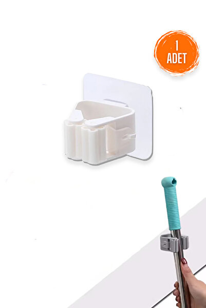 Fresh Moon Mop Sapı Tutucu 1 Adet Yapışkanlı Temizlik Paspas Fırça Aparatı Banyo Mutfak Düzenleyici Organizer