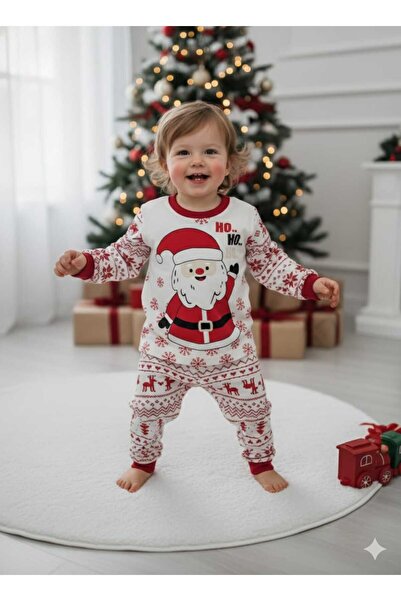 Store Santa Claus Patterned Unisex Children's Pajama Set
