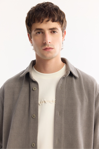 Avva Чоловіча сіра класична сорочка з капюшоном Comfort Fit A52Y2103