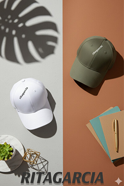 Ritagarcia قبعة أساسية رياضية قابلة للتعديل للجنسين باللون الكاكي والأبيض، مج...