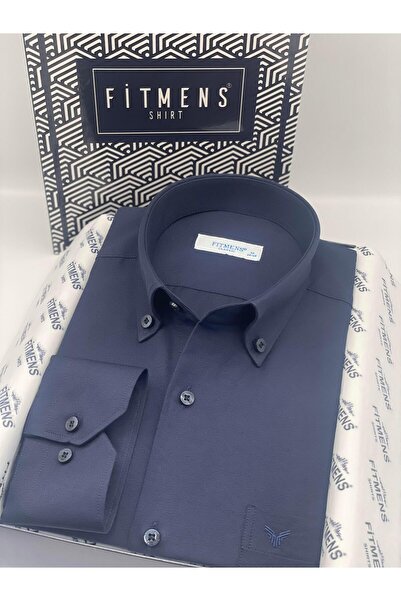 Fitmens قميص رجالي كلاسيكي بأكمام طويلة وياقة قطنية وأزرار مع علبة هدايا سهلة...