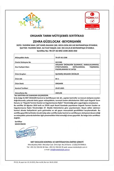 BEYORGANİK Bebek Ek Gıdası Organik Bebek Tarhanası (10 SEBZELİ)
