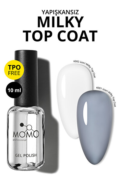 MOMO professional Kalıcı Oje Için Milky Top Coat, 10 ml, TPO- FREE