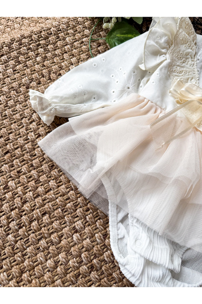 aysskids white soft tutu bodysuit baby girl princess wedding dress romper suit