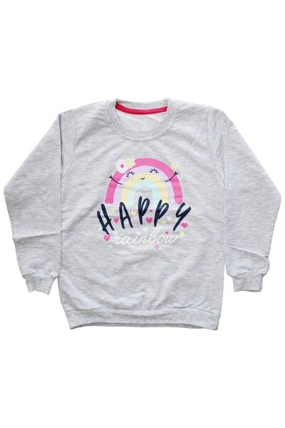 bebegen Hanorac cu un singur top cu imprimeu Happy Rainbow pentru fete