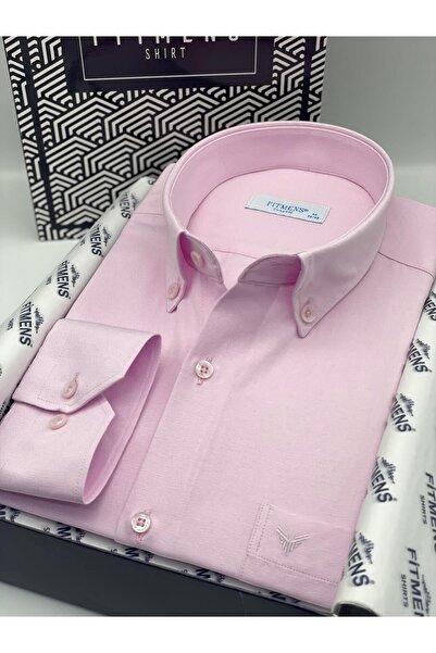 Fitmens قميص رجالي كلاسيكي بأكمام طويلة وياقة قطنية وأزرار مع علبة هدايا سهلة...