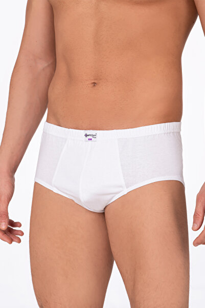 Kompedan Erkek Pamuklu Süprem Slip Külot 3'lü Paket – Rahat & Dayanıklı | Beyaz K0037