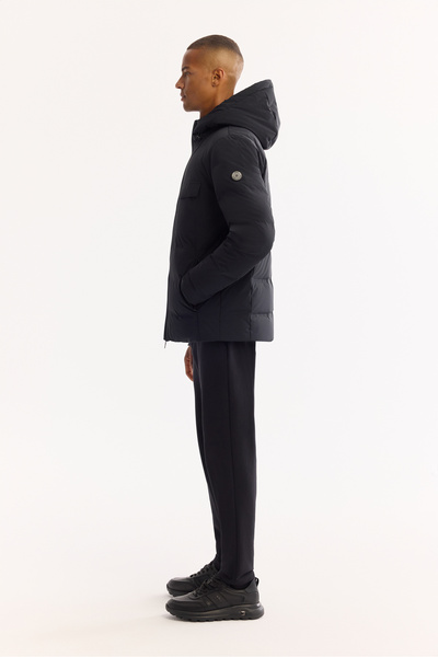 Avva Erkek Siyah Kapüşonlu %100 Kaz Tüyü Su İtici Rüzgar Geçirmez -7°CDayanıklı Şişme Mont A52Y6115