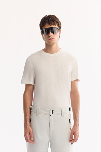 Avva Men's White Hand Snap Fastener Water Repellent Windproof Comfort Fit Ski Pants A52Y3125