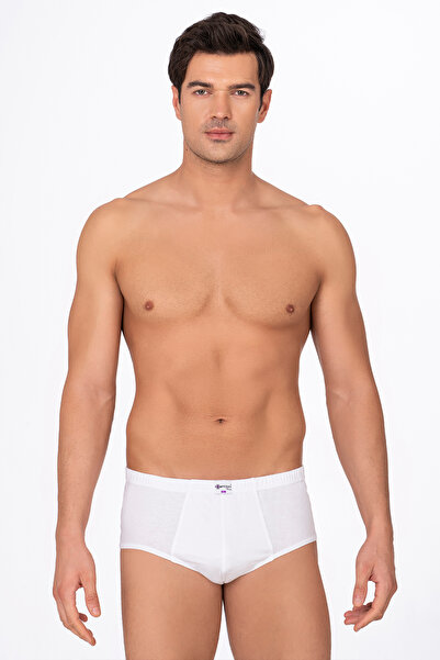 Kompedan Erkek Pamuklu Süprem Slip Külot 3'lü Paket – Rahat & Dayanıklı | Beyaz K0037