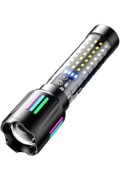 Denx مصباح يدوي LED قابل لإعادة الشحن بقوة 1000 لومن، بطارية مدمجة 2700 مللي أمبير/ساعة، مصباح جيب USB-C، DX2334