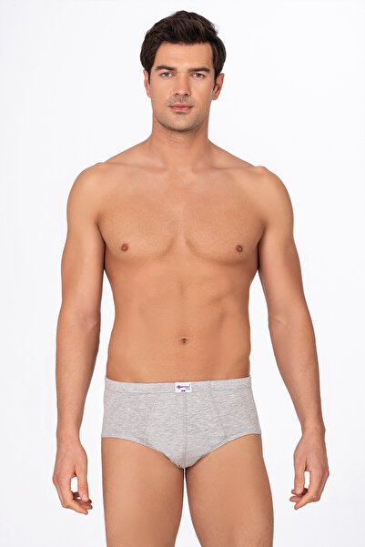 Kompedan Erkek Pamuklu Süprem Slip Külot 3'lü Paket – Rahat & Dayanıklı | Gri Melanj K0037