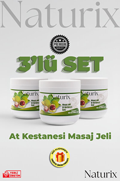 Naturix At Kestanesi Masaj Jeli 500 Ml 3'lü Horse Chestnut Masaj Balsamı Yoğu...
