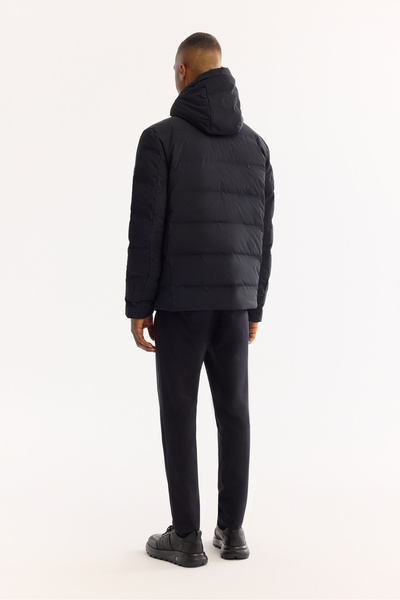 Avva Erkek Siyah Kapüşonlu %100 Kaz Tüyü Su İtici Rüzgar Geçirmez -7°CDayanıklı Şişme Mont A52Y6115