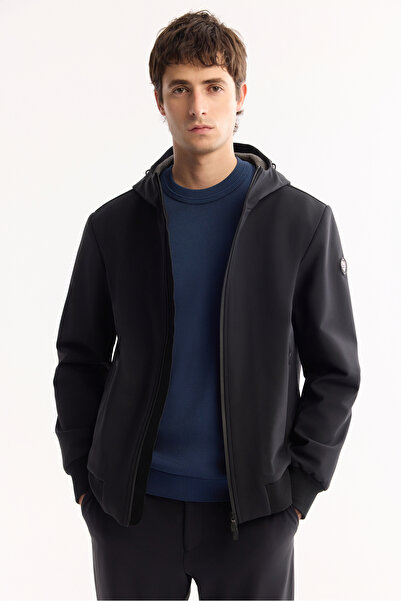 Avva Erkek Siyah Dolgusuz Ribanalı İnce Mont A52Y6100