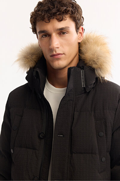 Avva Men's Black 100% Goose down Water Repellent Windproof -10 ° C Durable Inflatable Coat A52Y6084